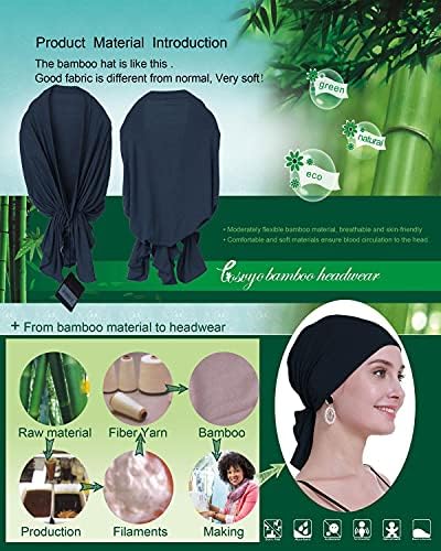 osvyo Bamboo Hemo marama za žene gubitak kose - Slip za rak na turbanima za glavu zapečaćeno pakovanje