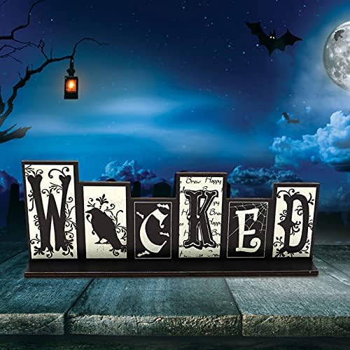 Krakore za Halloween, Dekoracija scena za Halloween Party Detal rekvizicije, Drveni ukrasi bundeve Trik