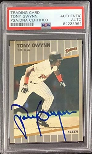 Tony Gwynn potpisao je 1989. fleer 305 bejzbol kartice Padres Hof Autograph PSA / DNK - bejzbol autografne