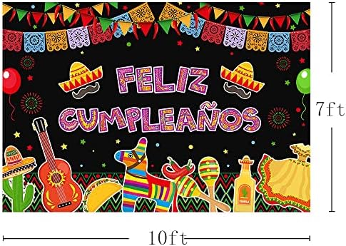 Sendy 10x7ft Feliz Cumpleaños pozadina meksički Fiesta Happy Birthday Party Dekoracije zalihe Cactus baloni
