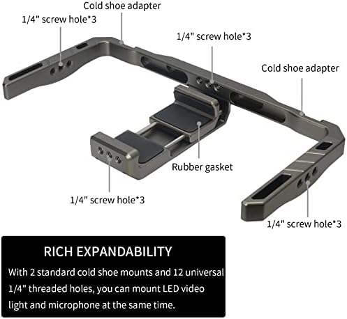 Andycine Universal Cage aluminijumski mobitel Vlogging Rig dvostruki hvatari Stabilizator sa hladnim nosačem