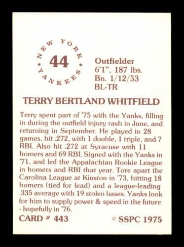 Terry Whitfield Autographing 1975 SSPC kartica 443 New York Yankees SKU 204612 - bejzbol obložene karata
