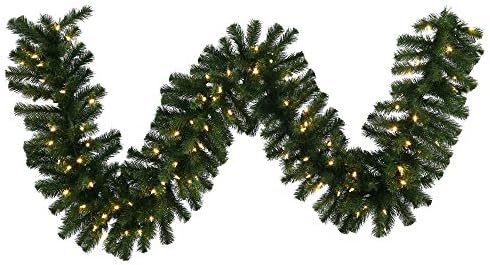 Vickerman 50 'Douglas Jela umjetna božinska vijenca, topla bijela LED svjetla - Faux Fir Božićni vijenac - Sezonski unutarnji kućni dekor
