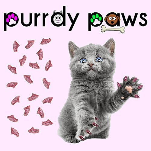 Purrdy Paws meke kape za nokte za mačke kandže Pink Glitter Small