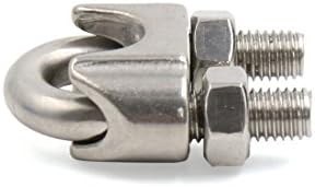 Aexit srebrni ton lanac & amp; konop okovi M14 304 nerđajući čelik sedlo Stezaljka za kablove za žičane