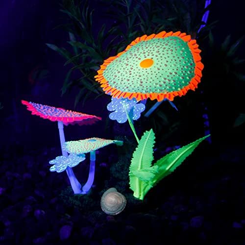 NW veletrgovac Glow in The Dark Umjetne biljke za akvarijume - 7-inčni dekor akvarijuma za umjetne biljke