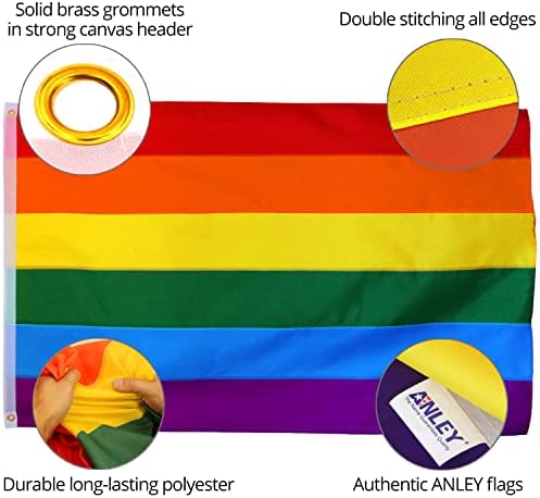 Anley fly Breeze 3x5 Foot Rainbow ponos Zastava-živopisne boje i Fade proof - platno zaglavlje i dvostruko