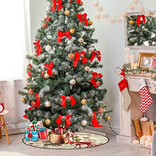 Visesunny Christen Tree Mat sretan Božić Retro Retro Rendeer Snowflake stalka za stalak za podloge Upijajuća