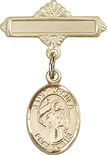 Jewels Obsession Baby Badge sa šarmom St. Ursula i poliranom značkom / zlatnom punjenom bebinom značkom