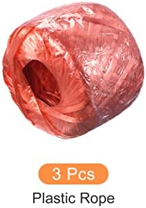 Poliester najlonski uže odbojnik [za domaćinstvo paketa pakiranje DIY] -100m / 328ft / 3roll plastika, crvena