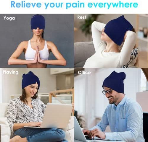 Migraine relief Cap, glavobolja šešir za migrenu-Carethetic Migraine Ice Head Wrap, fleksibilni Gel Ice