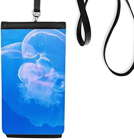 Jellyfish ocean plava voda nauka prirode Telefon novčanik torbica Viseće mobilne torbice Crni džep