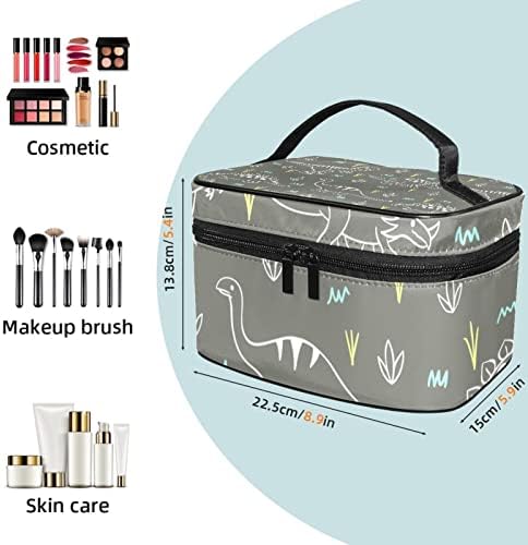 Sivi uzorak Dinosaur Travel Makeup Torba za šminku Organizator Torba Kozmetička torba za kozmetiku, Toaletne