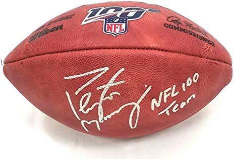 Peyton Manning Autographied Denver Broncos Indianapolis Colts NFL 100 Fudbal W / NFL 100 Team Fanatics Autentific