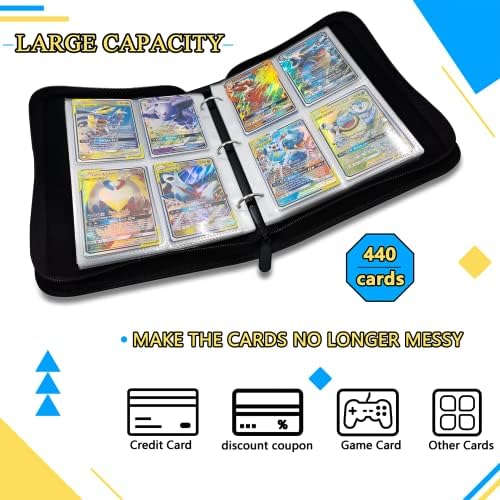 Fangulu 440 džepova card Card za Pokemon Card 55kom stranica sa 4 džepa rukava, vezivo za trgovačke kartice