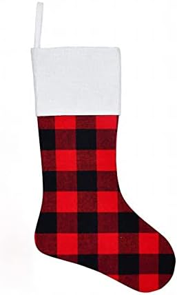 Božićne čarape Crvene crne plaćene božićne čarape Kamin Viseći čarape za obiteljski odmor Xmas Party Barty
