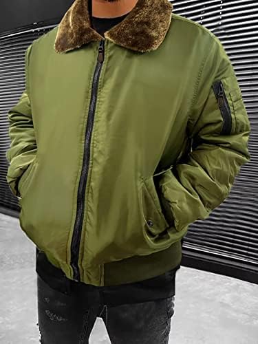 Ninq jakne za muškarce - muškarci Borg ovratnik zip up zimski kaput
