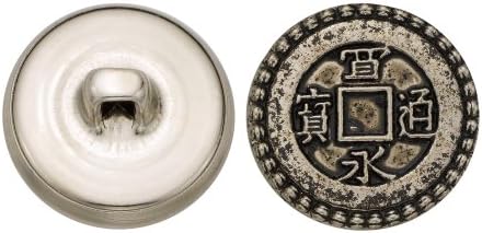 C& C Metalni proizvodi 5112 Rope Rim kineski novčić Metal dugme, veličina 30 Ligne, antički nikl, 36-Pack