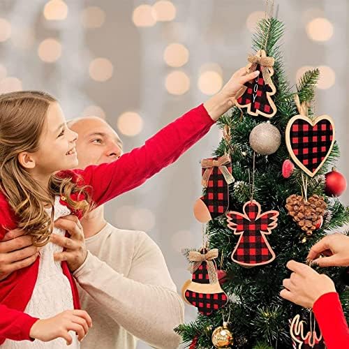 Multi dizajn Božićni okrugli drveni viseći ukrasi sa bowknot Xmas Dekoracije stabla zid viseći dekor Bell