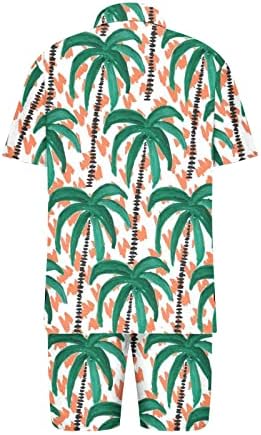 Muška majica za 2 komada Havajska set Regular Fit Chort rukav niz majica Down odijela Ležerne plaže Majice