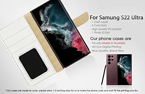 za Samsung S22 Ultra, za Samsung Galaxy S22 Ultra, dizajniran poklopac kućišta telefona sa preklopnim novčanikom,