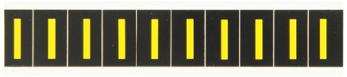 Brady 7890-I osjetljiv na pritisak vinil, 1 Žuta na crnim komunalnim brojevima i pismama, legenda I