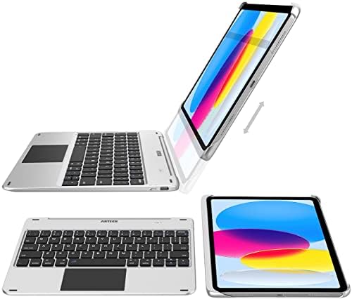 iPad 10 Gen 10.9-inčna torbica za tastaturu sa Trackpadom, Arteck Bluetooth tastatura sa Folio kućištem