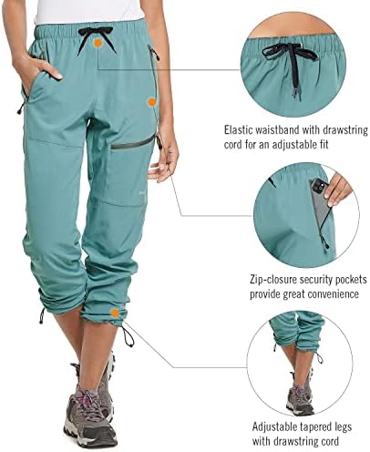BALEAF ženske pantalone za planinarenje brzo sušenje lagani vodootporni elastični struk kargo pantalone