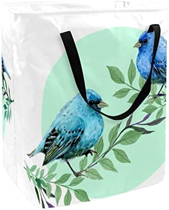 Kapotofu korpa za veš sa ručkom, Plava ptica uzorak sklopiva velika pamučna korpa za odeću