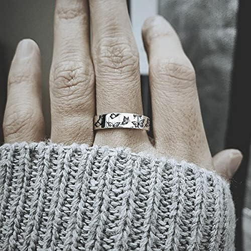 Retro moda jednostavna izuzetna veličina leptir pismo prstenovi za žene muškarci tinejdžerke prstenje prstenje