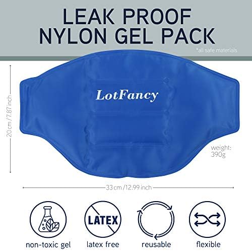 LotFancy gel Ice Pack za povrede leđa, 2kom topla hladna pakovanja sa omotom za donji deo leđa stomak struk