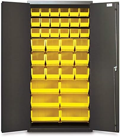 Kvantni ormar za skladištenje sa 36 kanti - 36in. x 18in. x 72in. Veličina, žuta, model qsc-36-fd