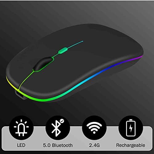 2.4 GHz & Bluetooth miš, punjivi bežični LED miš za alcatel 3x takođe kompatibilan sa TV / Laptop / PC /