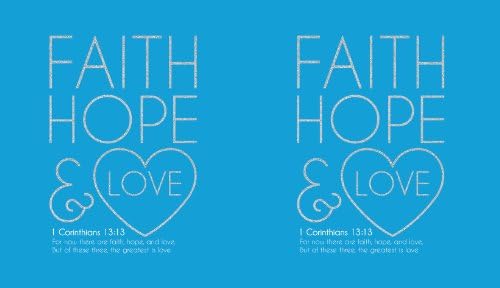 Pozdrav bez drveta Faith Hope i Love Savremeni: 1 Korinćanima 13:13 Artful putnik dvostruko zidane hladne