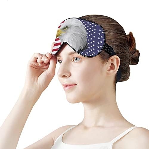 Američka zastava ćelavo orao masku za oči s podesivim kaišem za muškarce i ženske noći za spavanje spavanje