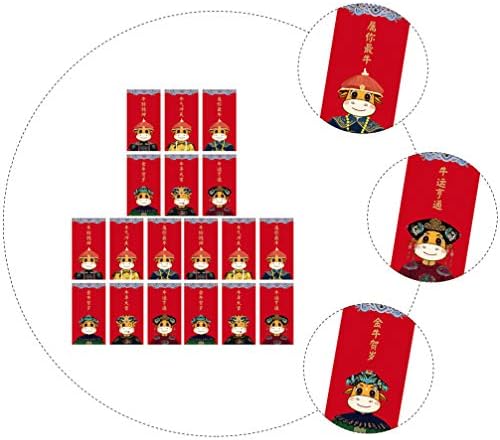 BESTOYARD Kineski pokloni 18kom kineske Nove godine crvene koverte 2021 Zodiac OX Nova Godina novčani paketi