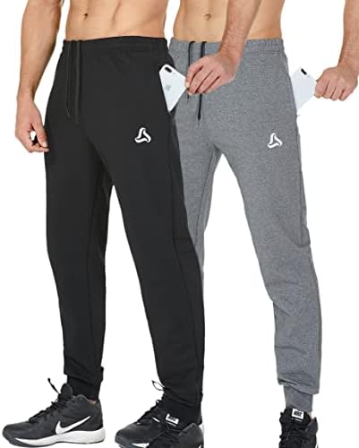 SILKWORLD muške trenirke sa džepovima sa zatvaračem sužene atletske Lounge hlače za trčanje