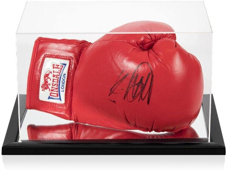 Kevin Mitchell potpisao boks rukavice-Crvena Lonsdale-u akrilnom vitrini-MLB rukavice sa autogramom