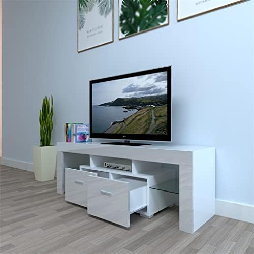 Zhyh Početna Dekor LED TV ormar sa dvije ladice Bijela TV ormar za dnevne sobe namještaj za dnevne sobe