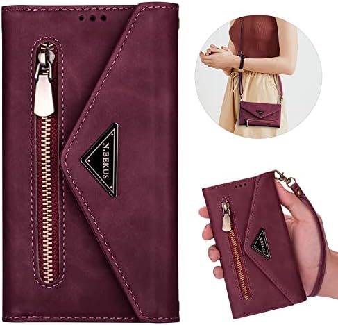 Blllue torbica za novčanik kompatibilna sa Samsung A71 5G, futrola za telefon preko tijela sa držačem kartice Navlaka za torbicu za narukvicu za Galaxy A71 5G