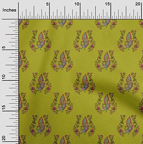 Oneoone svileni Tabby listovi tkanine, cvjetni & paun blok Print tkanina po dvorištu širine 42 inča