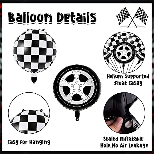 20kom Race Car baloni Race Car rođendanske potrepštine folija kamion točak guma karirani balon Garland luk