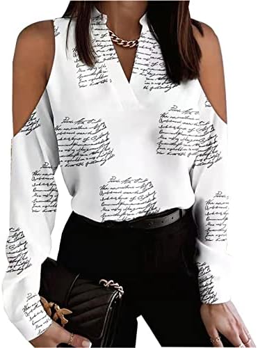 Mornarična bluza s dugim rukavima za dame Vneck kornjača iz vrata svilene novine grafike vitke tunike TOP Camisole Teen Girl 2023 XL