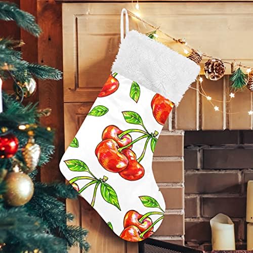 Alaza Božićne čarape Cherry Sweet Classic Personalizirani Veliki ukrasi skladištenja za obiteljski odmor