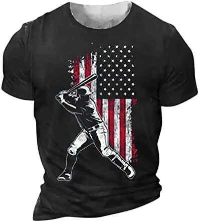 RTRDE muške majice Grafički ljetni kratki rukavi okrugli vrat Vintage bejzbol slova Ispis Pulover Top majice
