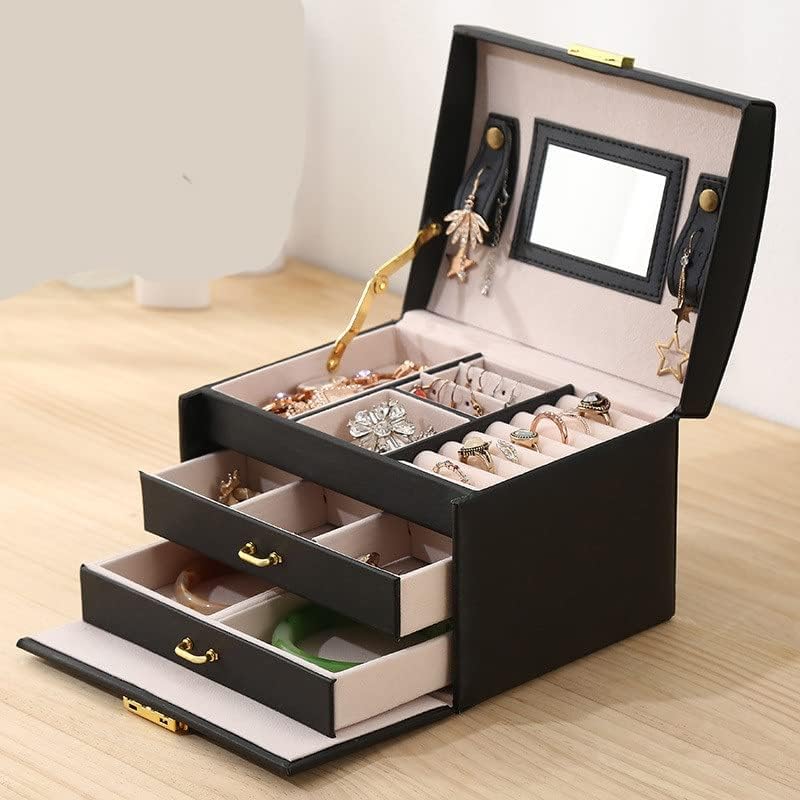Fguikz kutija za odlaganje nakita prenosiva Brava velikog kapaciteta sa kutijom za odlaganje nakita naušnice