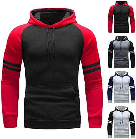 XXBR patchwork pulover za muške, blok u boji prugaste rukave s kapuljačom s kapuljačom vježbanja sportski