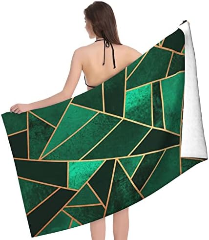 SKT T1 Smaragd mramorni ručnik za plažu zlatni liniji trokut geometrijski zeleni brzi suhi kupatilo ručnici