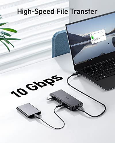 Anker USB C Hub, 556 USB-C Hub sa 1.6 ft USB4 kablom, 10 Gbps USB-C i USB-a portovi za prenos podataka,