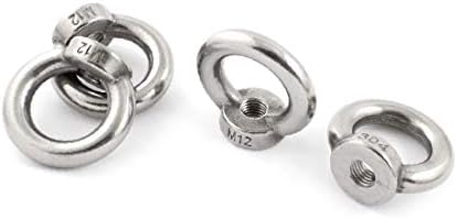 X-DREE 4PCS Silver Tone 304 Grade stainless Steel wire Rope eye Nuts 12mm ženski konac(4 UNIDS Tono de Plata